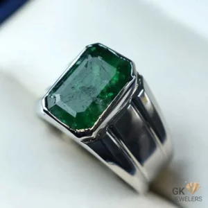 Emerald Silver Ring 12.44G