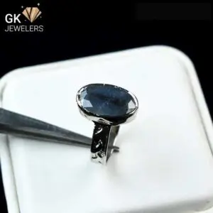 Blue Sapphire Women Silver Ring 3.88GM