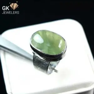 Green Quartz Silver Ring 13.37G