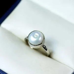 Natural PEARL-MOTI Pure Silver Ring 4.62GM