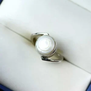 Natural PEARL-MOTI Pure Silver Ring 4.88GM