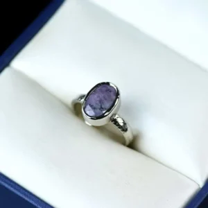 Purple Sapphire Silver Ring 3.56G