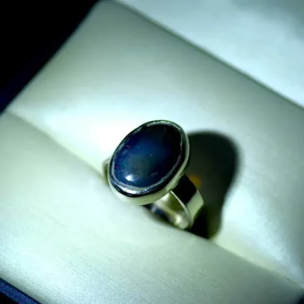 Black Fire Opal Silver Ring 4.01GM