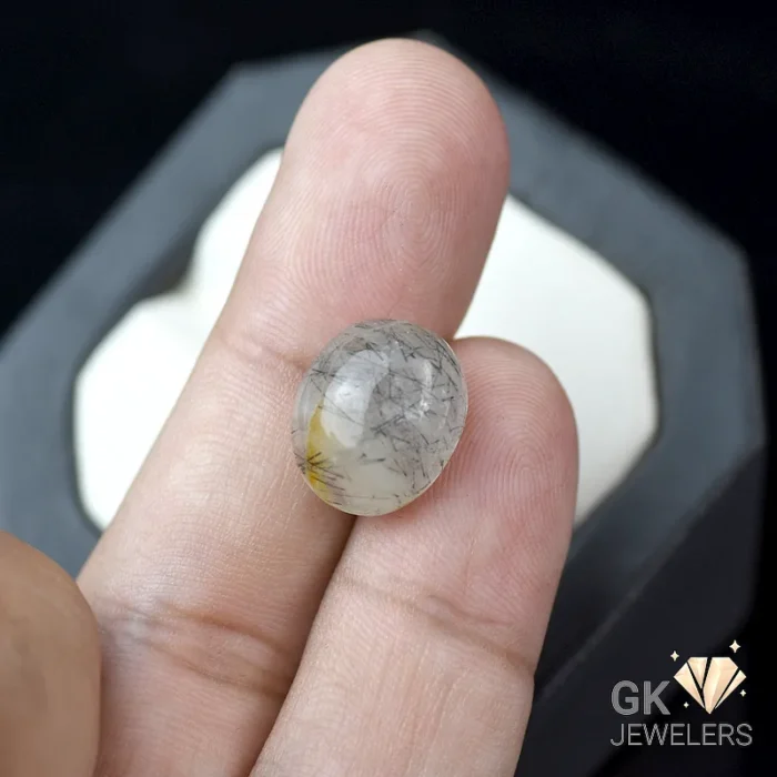 NATURAL BLACK MUH E NAJAF STONE - TOURMALINATED QUARTZ - 10.50 CARAT - Image 1