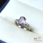 NATURAL AMETHYST 925 PURE SILVER RING-SIZE 15