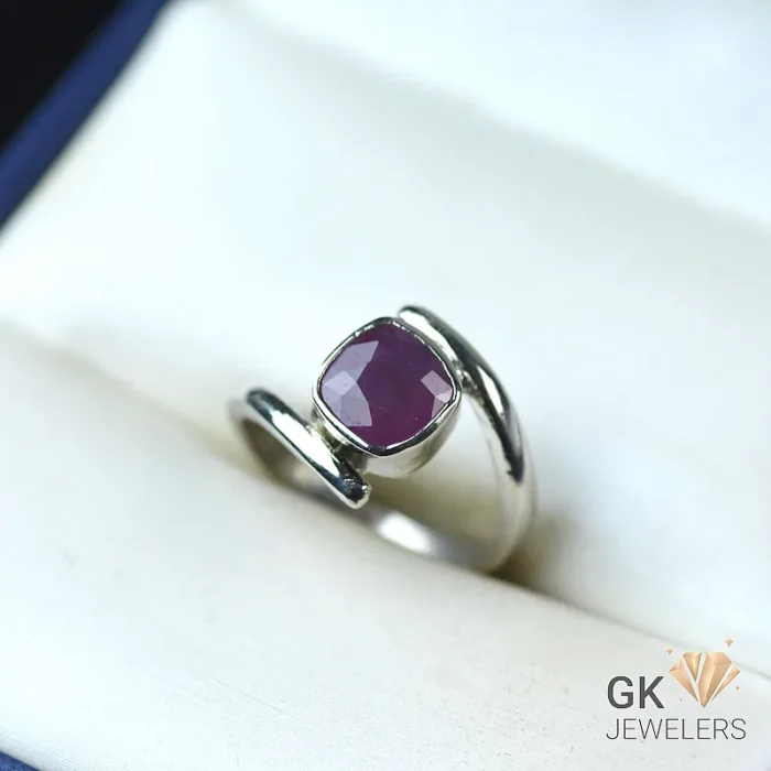 NATURAL RUBY-YAQOOT 925 PURE SILVER RING-SIZE 14 - Image 1