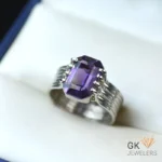 NATURAL AMETHYST 925 PURE SILVER RING-SIZE 22