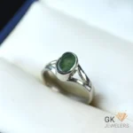 NATURAL EMERALD-ZAMARUD 925 PURE SILVER RING-SIZE 18