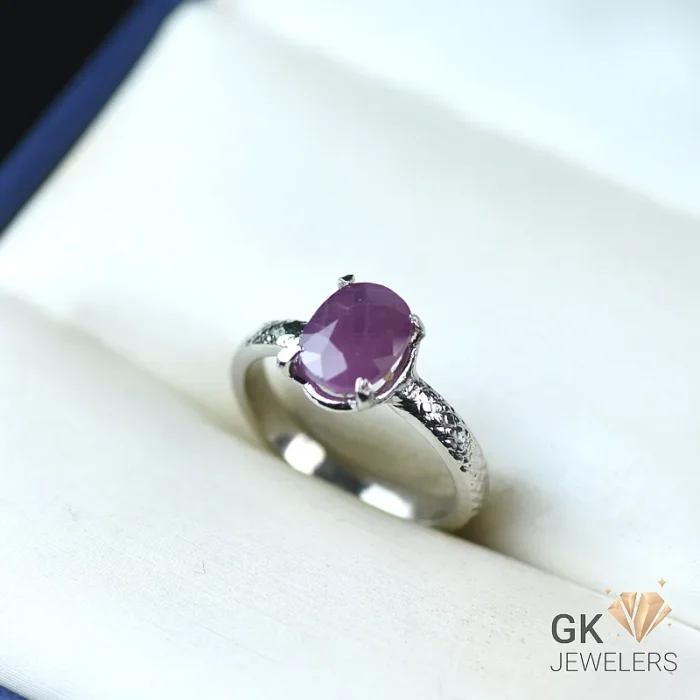 NATURAL RUBY-YAQOOT 925 PURE SILVER RING-SIZE 13 - Image 1