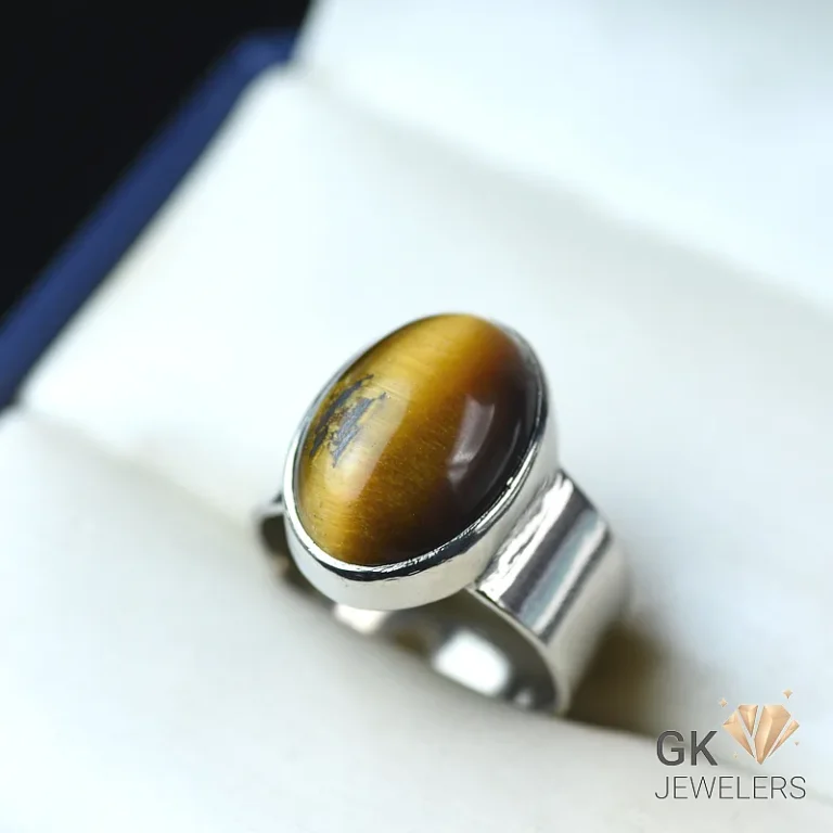 Sterling silver ring with tiger stone
