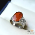 NATURAL YEMENI AGATE-AQEEQ 925 PURE SILVER RING-SIZE 22