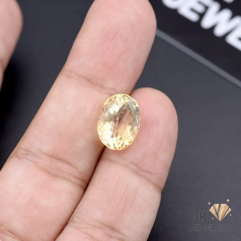 African Citrine Gemstone Oval Cut Yellow