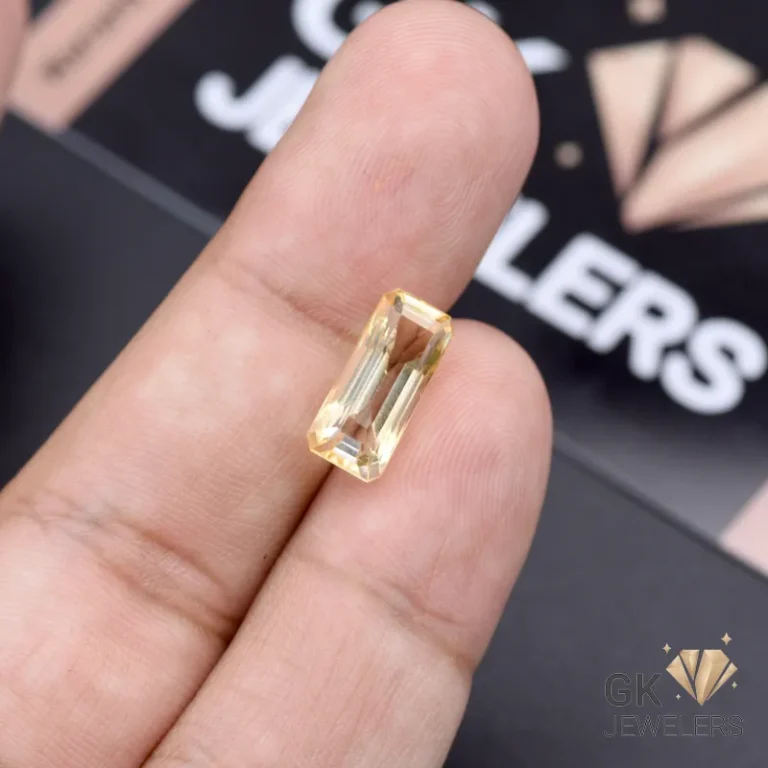 Natural Citrine Stone Emerald Cut 3.80ct