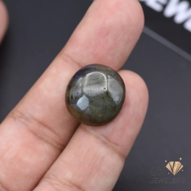 Natural Gray Labradorite Gemstone Round Cut Natural Gray Labradorite Gemstone Round Cut