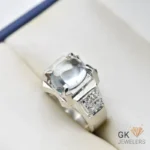 Oval blue topaz gemstone set in handmade sterling silver ring, size 20, weighing 8.15g, originating from Brazil