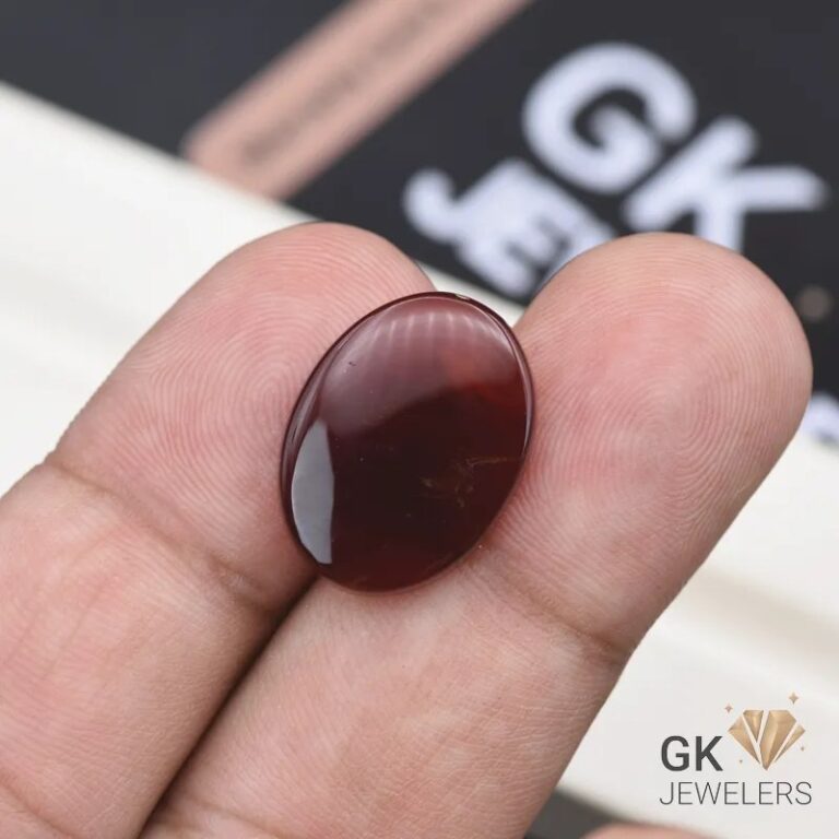 natural aqeeq 12.40ct dark brown oval stone, GK Jewelers Pakistan authentic gemstone photo