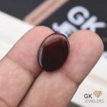 natural aqeeq 15.35ct dark brown oval stone, GK Jewelers Pakistan authentic gemstone photo