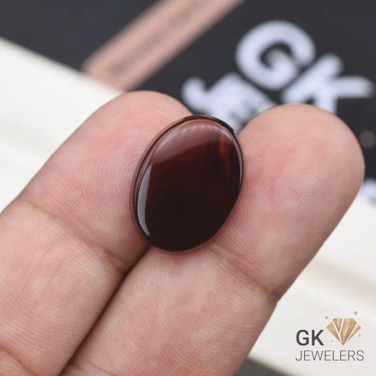 natural aqeeq 15.35ct dark brown oval stone, GK Jewelers Pakistan authentic gemstone photo