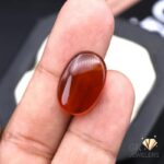 natural aqeeq 16.35ct red oval stone, GK Jewelers Pakistan authentic gemstone photo