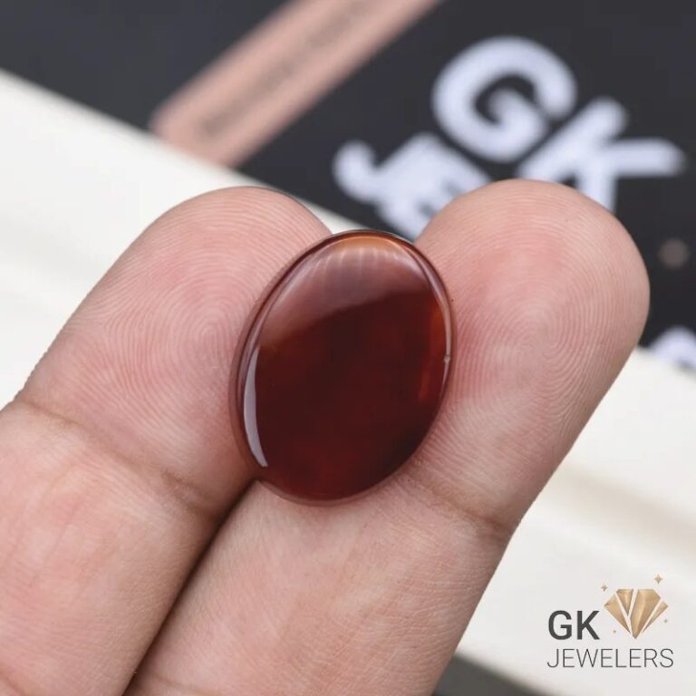 natural aqeeq 16.70ct dark brown oval stone, GK Jewelers Pakistan authentic gemstone photo