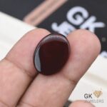 natural aqeeq 17.60ct dark brown oval stone, GK Jewelers Pakistan authentic gemstone photo