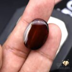 natural aqeeq 20.45ct brown oval stone, GK Jewelers Pakistan authentic gemstone photo
