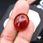 natural aqeeq 27.75ct red round stone, GK Jewelers Pakistan authentic gemstone photo
