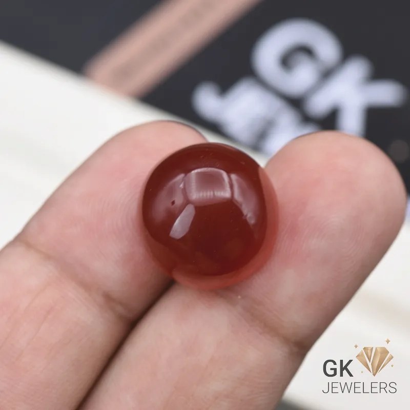 natural aqeeq 28.55ct red round stone, GK Jewelers Pakistan authentic gemstone photo