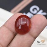 natural aqeeq 30.75ct red oval stone, GK Jewelers Pakistan authentic gemstone photo