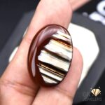 natural sulemani aqeeq 37.90ct brown oval stone, GK Jewelers Pakistan authentic gemstone photo