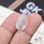 natural quartz 14.65ct white oval stone, GK Jewelers Pakistan authentic gemstone photo
