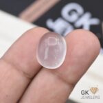 natural quartz 18.75ct white oval stone, GK Jewelers Pakistan authentic gemstone photo