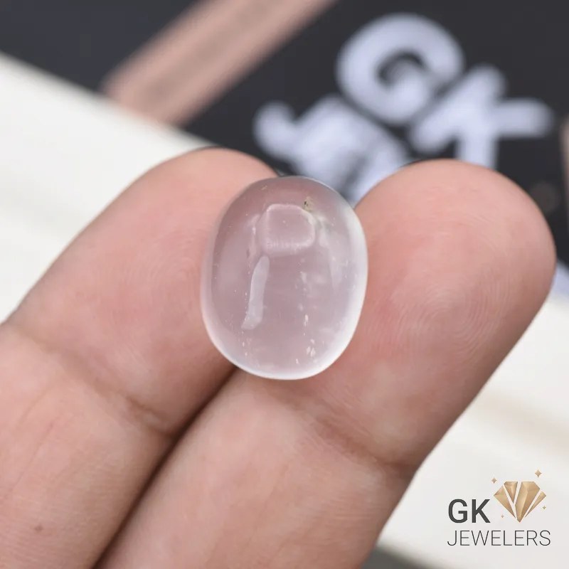 natural quartz 18.75ct white oval stone, GK Jewelers Pakistan authentic gemstone photo