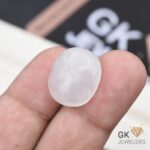 natural quartz 22.50ct white oval stone, GK Jewelers Pakistan authentic gemstone photo