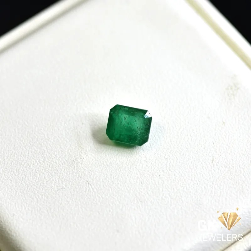 natural emerald 1.59ct green emerald cut stone, GK Jewelers Pakistan authentic gemstone photo