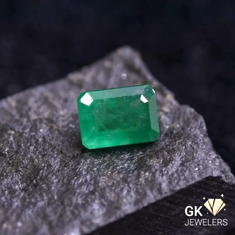 natural emerald 1.72ct green emerald cut stone, GK Jewelers Pakistan authentic gemstone photo
