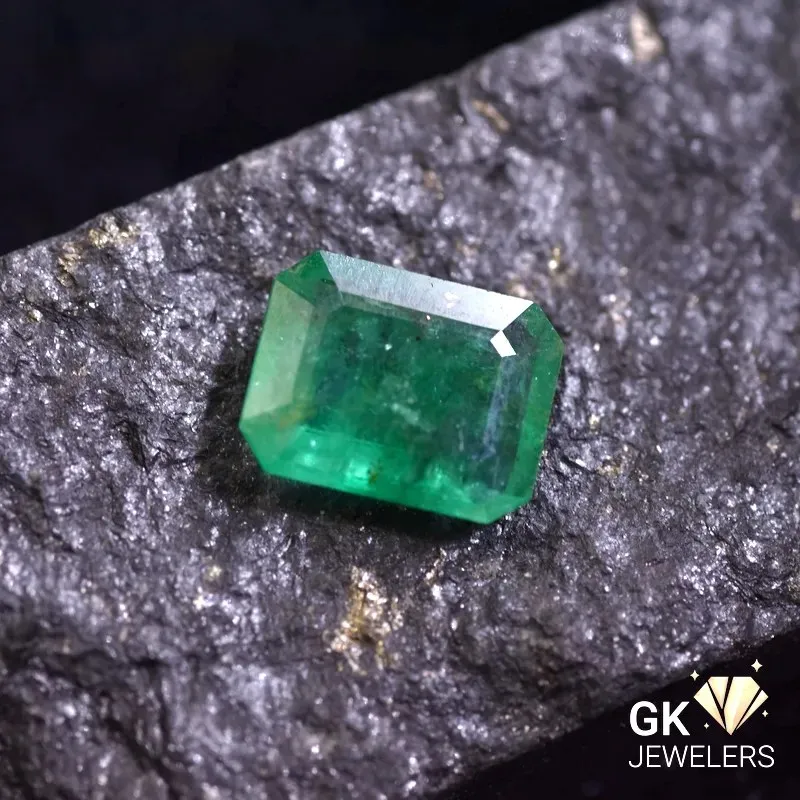 natural emerald 1.93ct green emerald cut stone, GK Jewelers Pakistan authentic gemstone photo