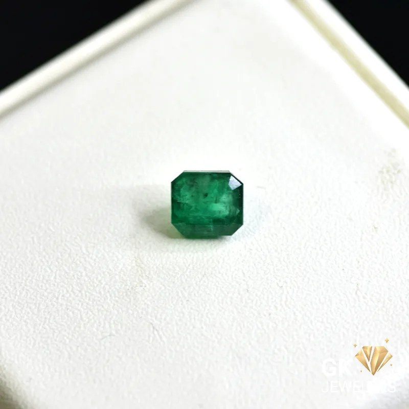 natural emerald 2.02ct green emerald cut stone, GK Jewelers Pakistan authentic gemstone photo