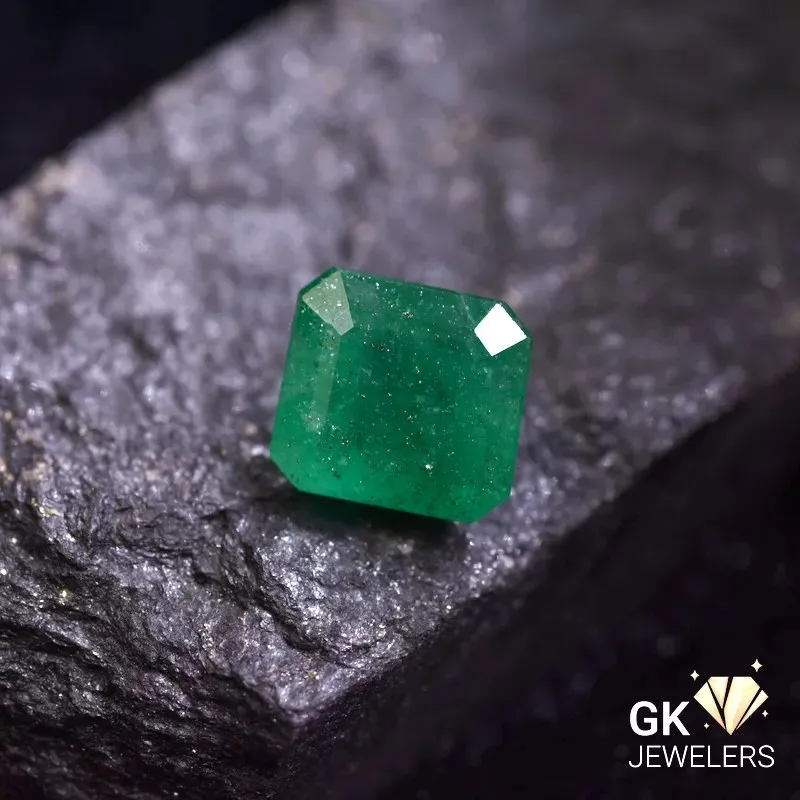 natural emerald 2.16ct green emerald cut stone, GK Jewelers Pakistan authentic gemstone photo