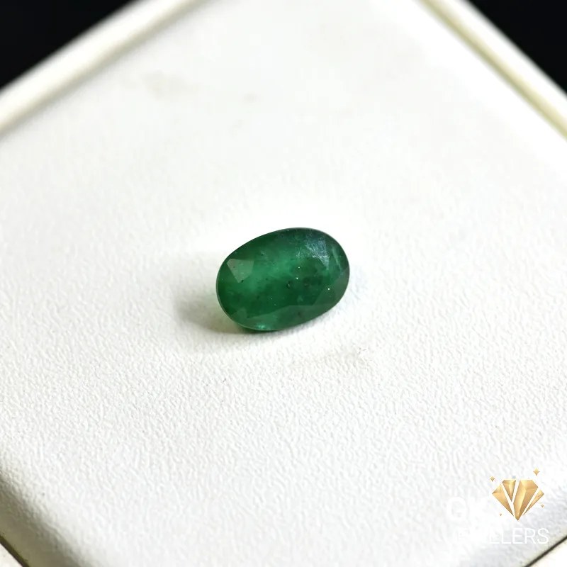 natural emerald 2.23ct green oval stone, GK Jewelers Pakistan authentic gemstone photo