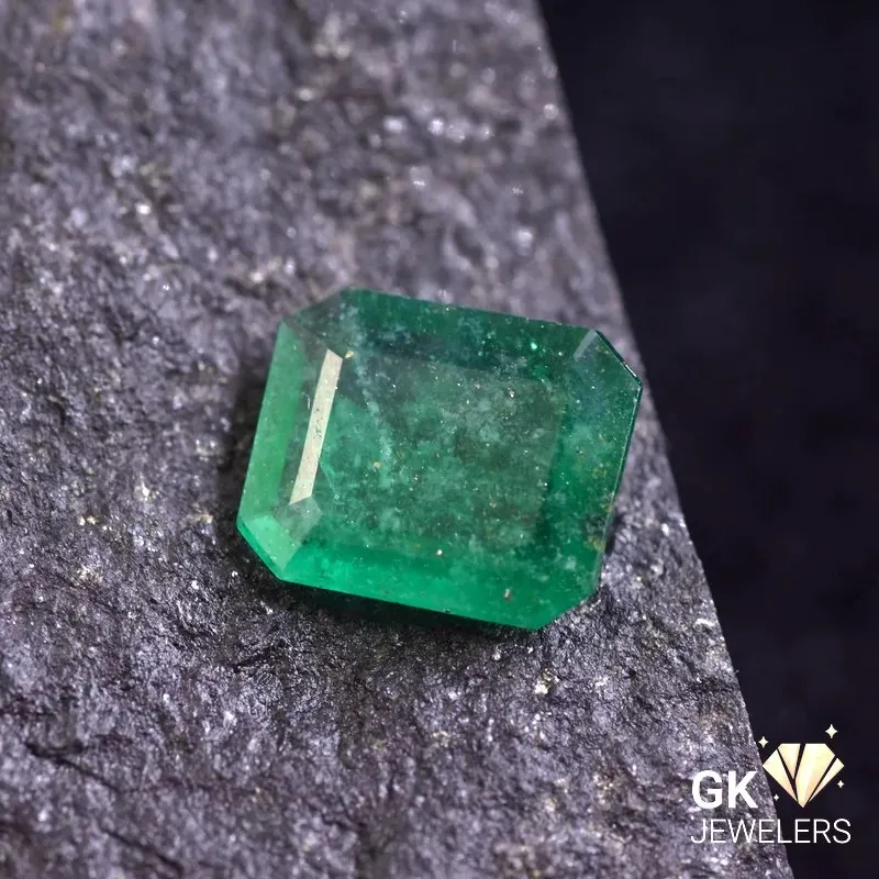natural emerald 2.25ct green emerald cut stone, GK Jewelers Pakistan authentic gemstone photo