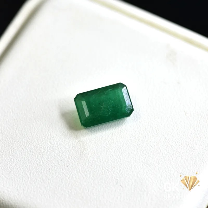 natural emerald 3.09ct green emerald cut stone, GK Jewelers Pakistan authentic gemstone photo
