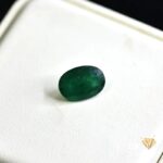 natural emerald 3.47ct green oval stone, GK Jewelers Pakistan authentic gemstone photo