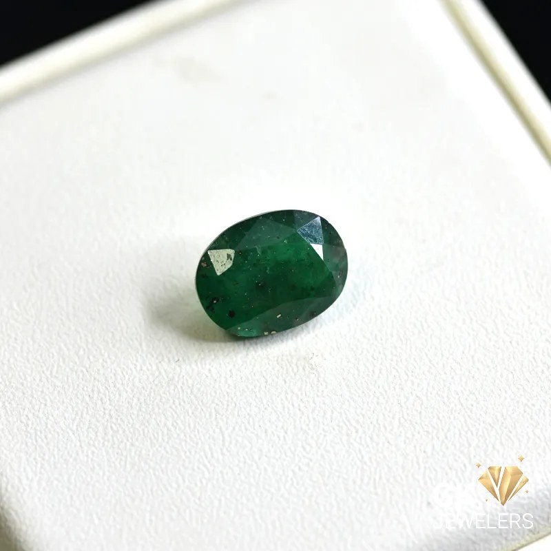 natural emerald 4.05ct green oval stone, GK Jewelers Pakistan authentic gemstone photo