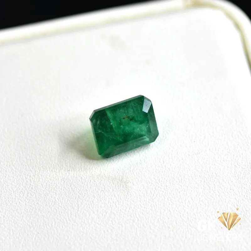 natural emerald 5.01ct green emerald cut stone, GK Jewelers Pakistan authentic gemstone photo