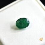 natural emerald 5.95ct green oval stone, GK Jewelers Pakistan authentic gemstone photo