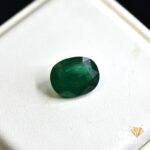 natural emerald 6.14ct green oval stone, GK Jewelers Pakistan authentic gemstone photo