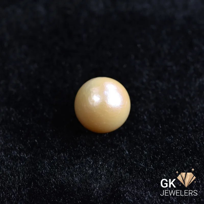 natural south sea pearl 15.39ct orangish yellow round stone, GK Jewelers Pakistan authentic gemstone photo