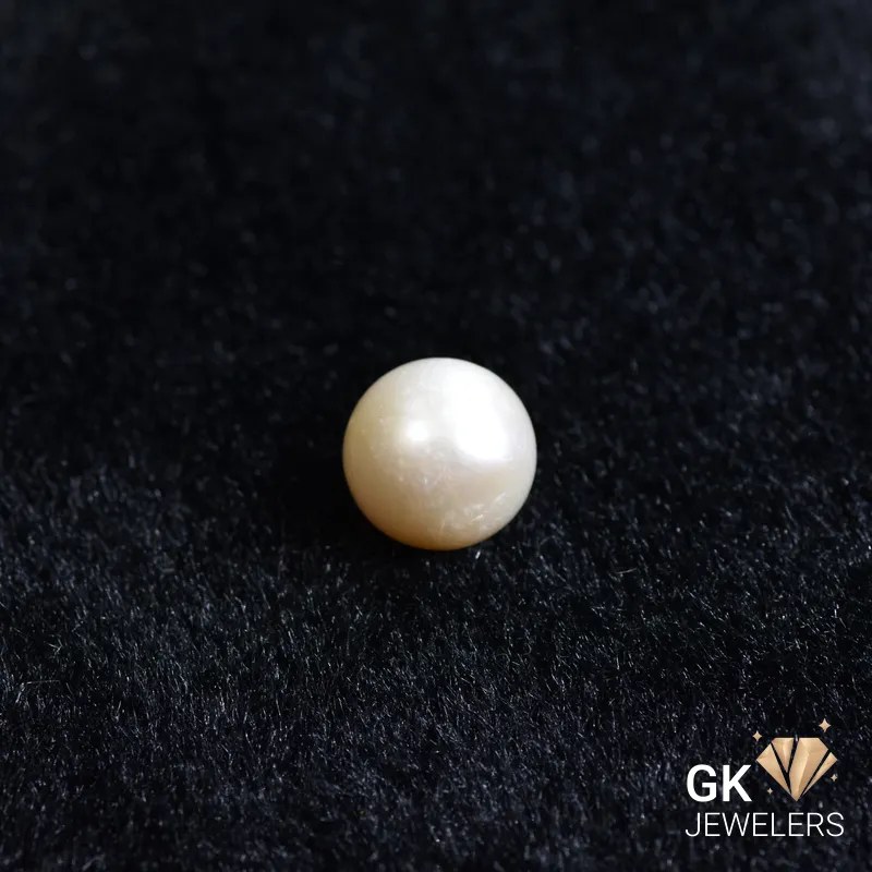 natural south sea pearl 7.48ct white round stone, GK Jewelers Pakistan authentic gemstone photo
