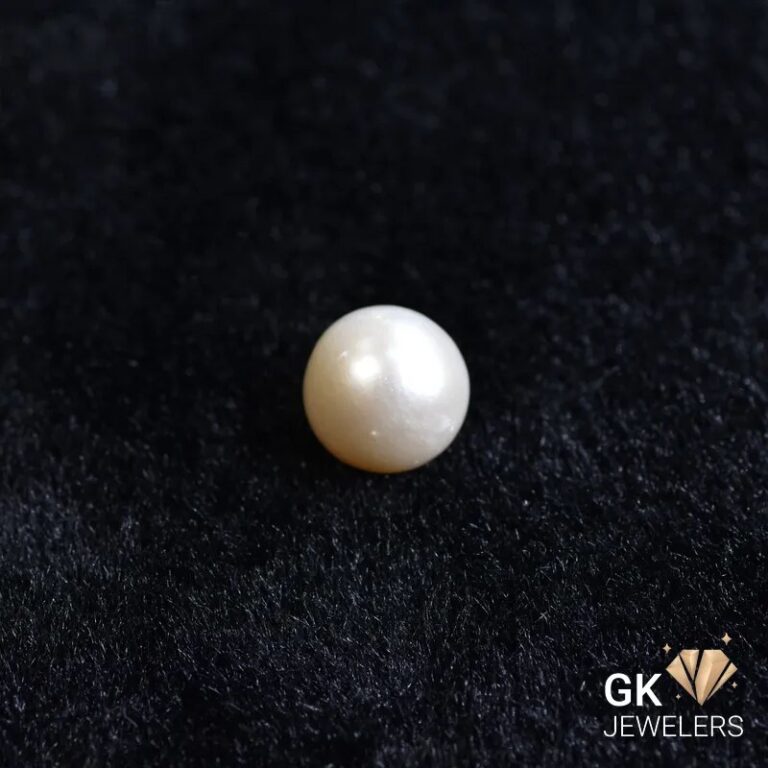 natural south sea pearl 7.69ct white round stone, GK Jewelers Pakistan authentic gemstone photo